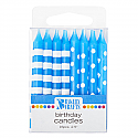 Blue Stripes and Dots Candles