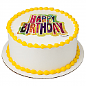 Happy Birthday Bright  Edible Image  