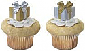Silver and Gold Presents Cupcake Picks