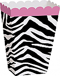 Treat Box - Zebra w/Pink Ribbon