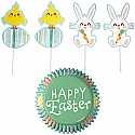 Easter - Happy Easter Baking Cups with Chick/Bunny Pics