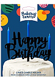 Happy Birthday 1 Piece Candle Holder - Black