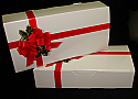 2 lb. 1 Piece Candy Box: 9 x 4 1/2 x 2 in. 2 lb. - Ribbon and Holly