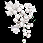Grape Clusters w/leaves - White - 3.5"