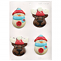 Snowman and Reindeer Chocolate Mold - 3 3/8"