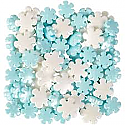 Pearlized Blue/White Snowflakes 