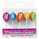 Happy Birthday Balloon Candle Pick Set