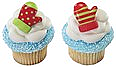 Holiday Mitten Red and Green Assortment Cupcake Rings
