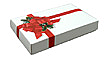 BULK ITEM - 1 lb. 2 Piece Candy Box: 9 5/8 x 6 1/8 x 1 1/8  in. - Ribbon and Holly - Pkg 25