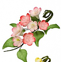 Petite Garden Assortment - Pink and White Flowers w/7 Leaves - 4.25"