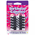 Black and White Stripes and Dots Candles